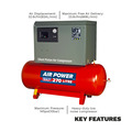 Sealey 270L Low Noise Belt Drive Air Compressor with Cast Cylinders 7.5hp 2-Stage