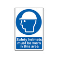 Scan SCA0002 Safety Helmets Must Be Worn in This Area - PVC Sign 200 x 300mm