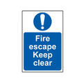Scan SCA0158 Fire Escape Keep Clear - PVC Sign 200 x 300mm
