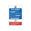 Scan SCA0165 Fire Action Procedure - PVC Sign 200 x 300mm