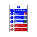 Scan SCA0178 Fire Action Procedure, Style 2 - PVC Sign 200 x 300mm