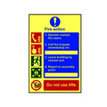 Scan SCA0202 Fire Action Procedure - Photoluminescent Sign 200 x 300mm