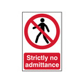 Scan SCA0608 Strictly No Admittance - PVC Sign 200 x 300mm