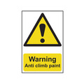 Scan SCA1113 Warning Anti Climb Paint - PVC Sign 200 x 300mm