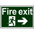 Scan SCA1504 Fire Exit Running Man Arrow Right - PVC Sign 300 x 200mm