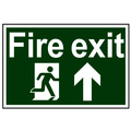 Scan SCA1505 Fire Exit Running Man Arrow Up - PVC Sign 300 x 200mm