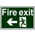Scan SCA1506 Fire Exit Running Man Arrow Left - PVC Sign 300 x 200mm