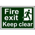 Scan SCA1513 Fire Exit Keep Clear - PVC Sign 300 x 200mm
