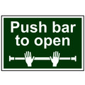 Scan SCA1523 Push Bar To Open - PVC Sign 300 x 200mm