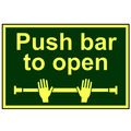 Scan SCA1584 Push Bar To Open - Photoluminescent 300 x 200mm