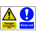 Scan SCA4005 Danger Construction Site Keep Out - PVC Sign 600 x 400mm