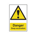 Scan SCA4103 Danger Deep Excavation - PVC Sign 400 x 600mm
