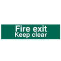 Scan SCA5206 Fire Exit Keep Clear Text Only - PVC Sign 200 x 50mm