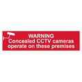Scan SCA5254 Warning Concealed CCTV Camera - PVC Sign 200 x 50mm