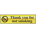Scan SCA6001 Thank You For Not Smoking - Polished Brass Effect 200 x 50mm