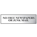 Scan SCA6023C No Free Newspapers Or Junk Mail - Polished Chrome Effect 200 x 50mm