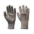 Grey PU Coated Cut 5 Gloves - M (Size 8)