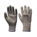 Scan SCAGLOCUT5 Grey PU Coated Cut 5 Gloves - L (Size 9)