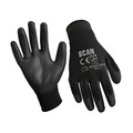 Black PU Coated Gloves - M (Size 8) (12 Pairs)