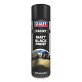 Sealey SCS026 Matt Paint 500ml, Black - Pack of 6
