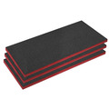 Sealey SFPK50R Easy Peel Shadow Foam&reg; 1200 x 550 x 50mm, Red/Black - Pack of 3