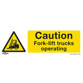 Sealey SS44P10 Worksafe&reg; Caution Fork-Lift Trucks Safety Sign, Rigid Plastic - Pack of 10