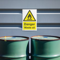 Sealey SS60P10 Worksafe&reg; Danger Waste Oil Safety Sign, Rigid Plastic - Pack of 10