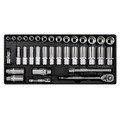Sealey TBT20 Premier Socket Set with Tool Tray 3/8