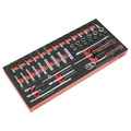 Sealey TBT40 Premier Socket Set with Tool Tray 1/4