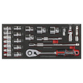 Sealey TBT42 Premier Socket Set with Tool Tray 1/2