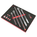 Sealey TBT45 Premier Ratchet, Torque Wrench, Breaker Bar & Socket Adaptor Set with Tool Tray 3/8