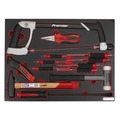 Sealey TBTP06EU Premier Platinum Hacksaw, Hammers & Punch Kit with Tool Tray 13pc