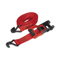 Sealey TD41248JD Ratchet Straps Polyester Webbing with J-Hooks 32mm x 4.9m 1200kg Breaking Strength - 2 Pairs