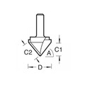 Trend TRE11314TC 11/3 x 1/4 TCT V-Groove Cutter 45 9.2 x 19.1mm