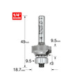 Trend TRE4611814TC 46/118 x 1/4 TCT Bearing Guided Ovolo & Round Over 3mm Radius