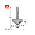 Trend TRE4613014TC 46/130 x 1/4 TCT Bearing Guided Ovolo & Round Over 6.3mm Radius