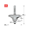Trend TRE4615014TC 46/150 x 1/4 TCT Bearing Guided Ovolo & Round Over 12.7mm Radius