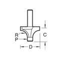Trend TRE7E214TC 7E/2 x 1/4 TCT Pin Guided Round Over 6.3mm Radius