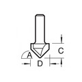 Trend TREC04414TC C044 x 1/4 TCT CraftPro Chamfer V-Groove Cutter 45 6.0 x 12.7mm