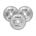 Trend TRECSB1653PB CraftPro Cordless Saw Blade 165 x 20mm x 24T/40T/52T (Pack 3)