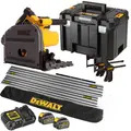 DeWalt DCS520T2KIT DCS520T2 54V XR 165mm Flexvolt Plunge Saw Complete Guide Rail Kit with 2 6.0ah Batteries