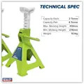 Sealey VS2002HV Ratchet Type Axle Stands (Pair) 2 Tonne Capacity per Stand - Hi-Vis Green