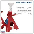 Sealey VS2006 Ratchet Type Axle Stands (Pair) 6 Tonne Capacity per Stand