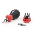 Wiha WHA33741 Magnetic SoftFinish® Stubby Screwdriver with Bit Magazine (PH, PZ)