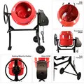 Excel 11732 140L Portable Cement Concrete Mixer 230V/550W with Wheels