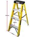 Excel 1655 Electricians Fibreglass Step Ladder 3 Tread 1.03m Heavy Duty