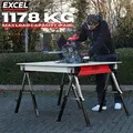 Excel 6288 Steel Sawhorse Heavy Duty Adjustable Legs Twin Pack