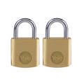 YALY110B202 Yale Locks Brass Padlock 20mm (2 Pack)